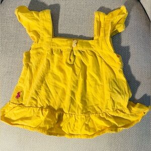 Ralph Lauren Yellow Kids Ruffle Top Sz 9m